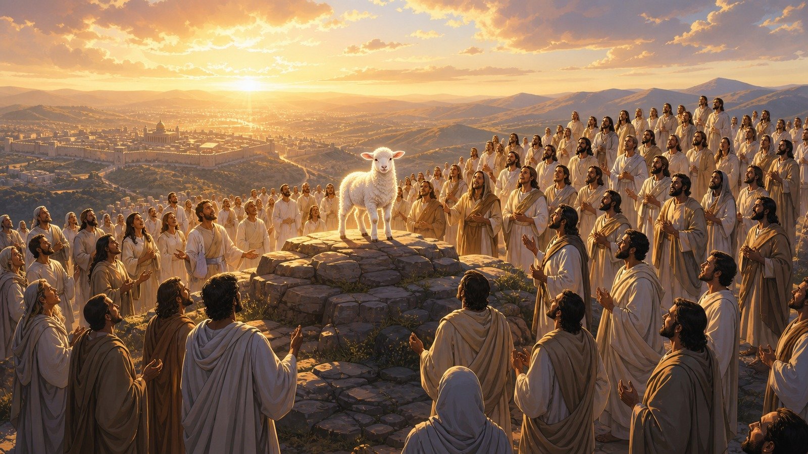 Illustration: The Lamb and the 144,000 on Mount Zion