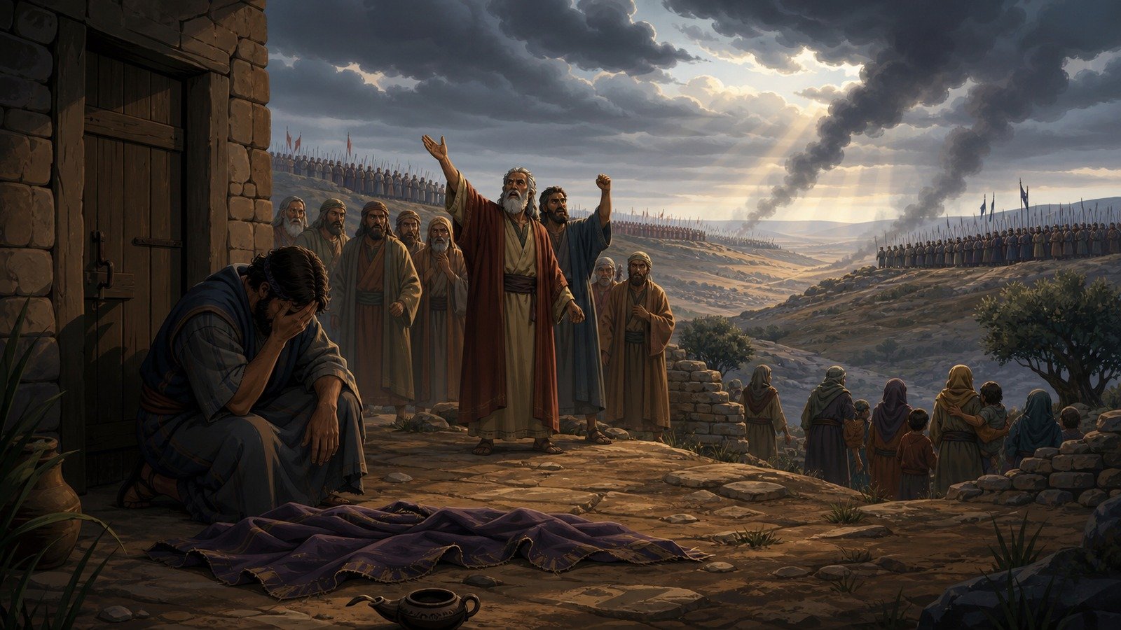 Illustration: The Levite's concubine and civil war against Benjamin