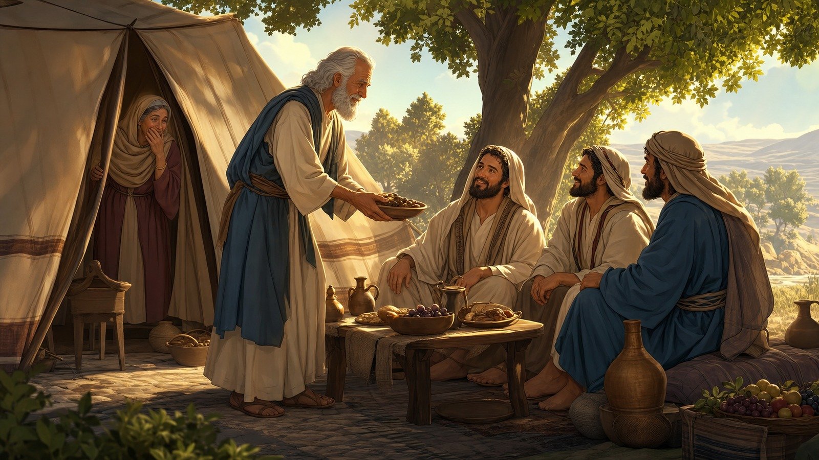 Illustration: The Lord's visit to Abraham; promise of Isaac's birth