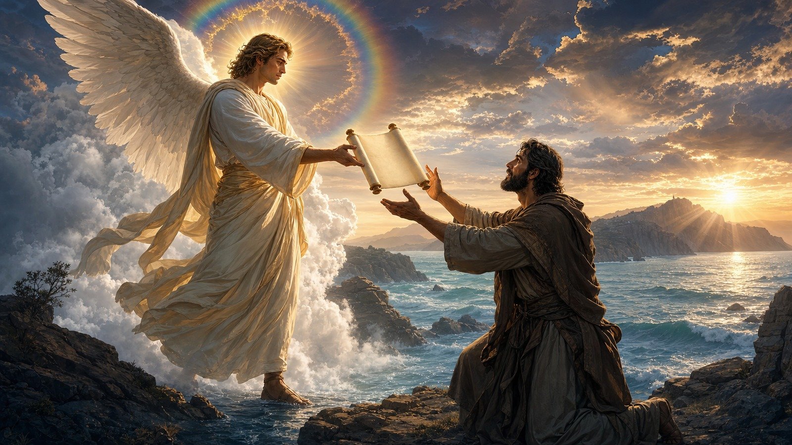 Illustration: The mighty angel and the little scroll