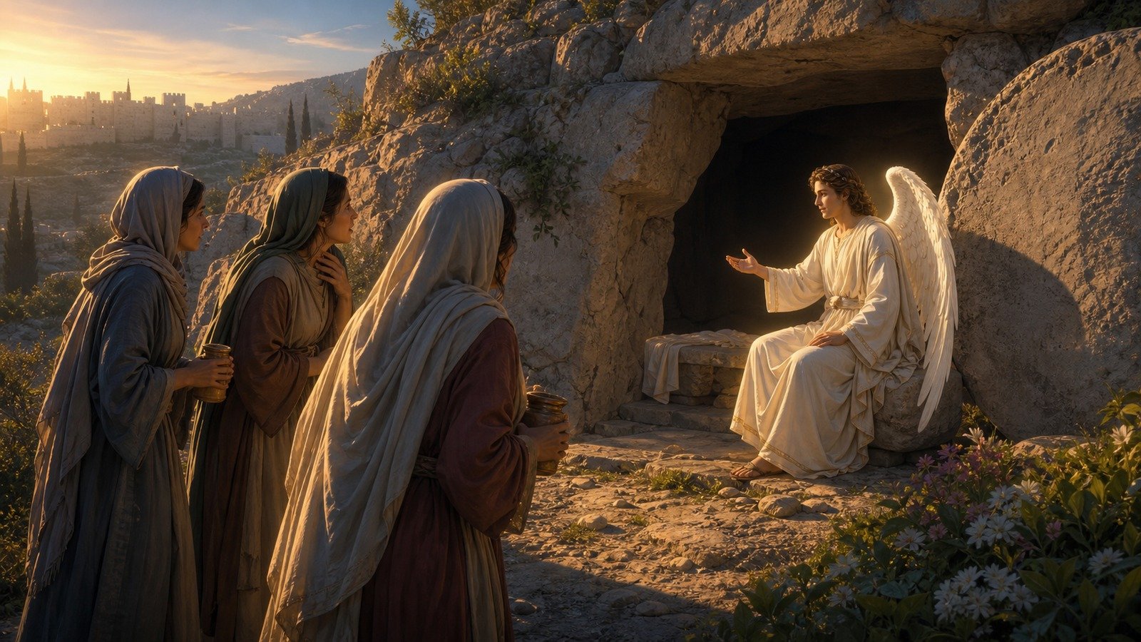 Illustration: The resurrection of Jesus; the empty tomb discovered