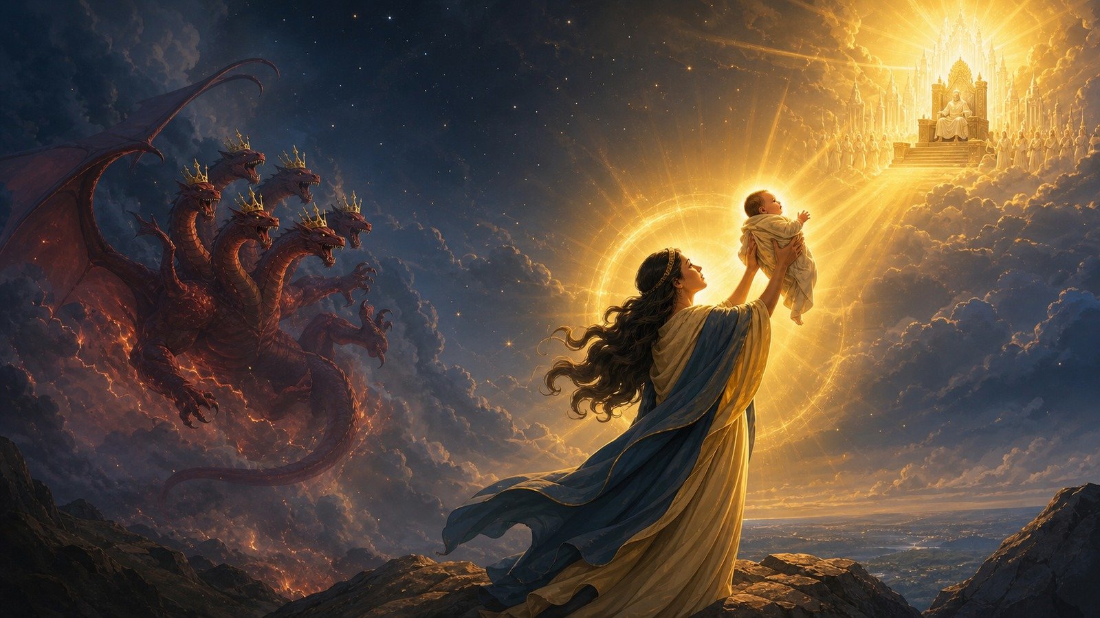 Illustration: The woman, the child and the dragon