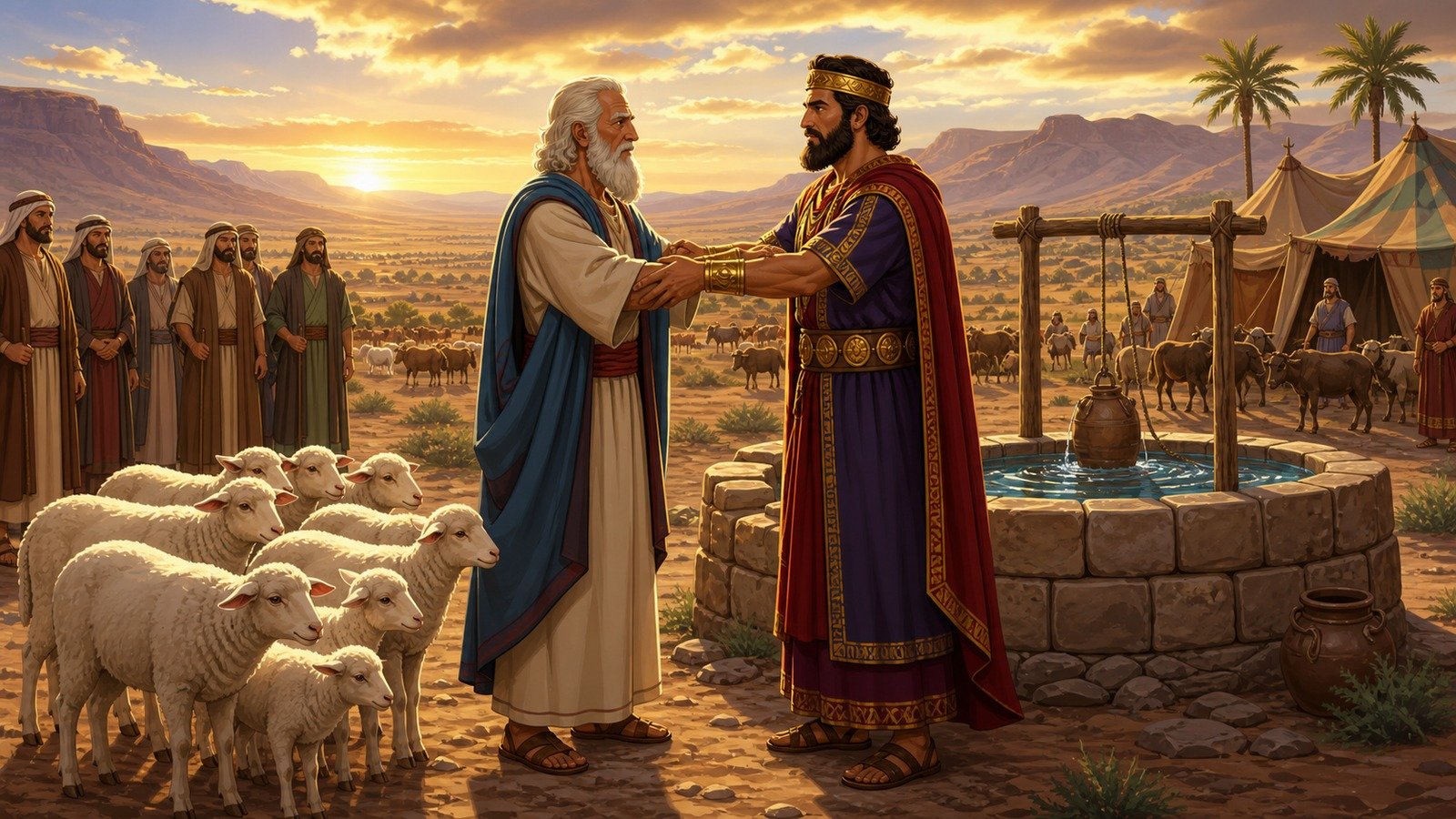 Illustration: Treaty between Abraham and Abimelech at Beersheba