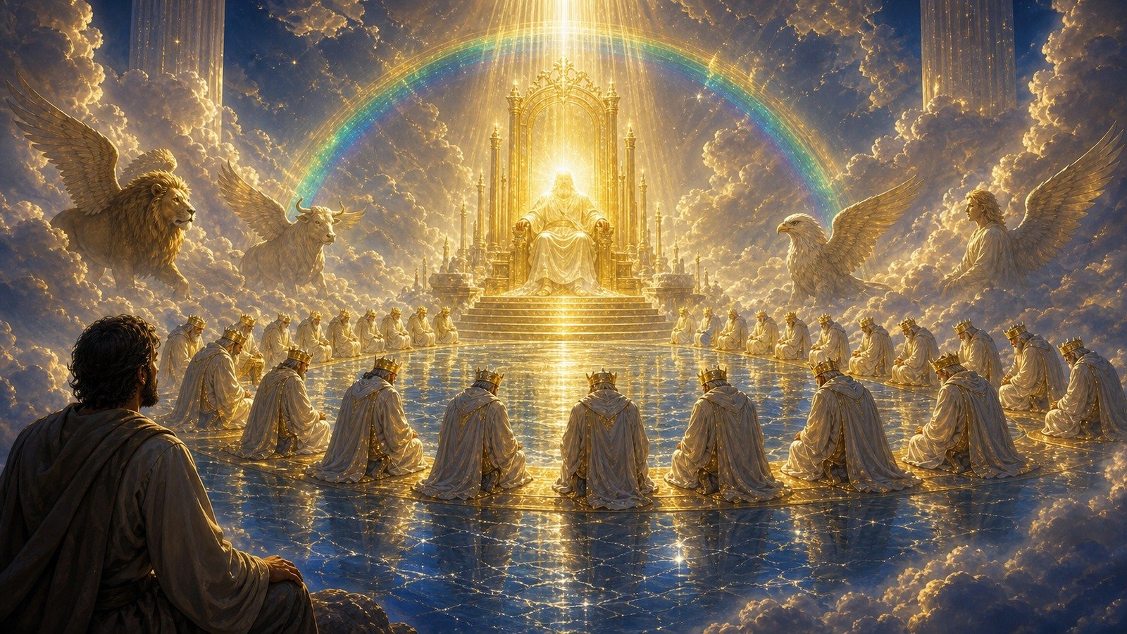 Illustration: Vision of the throne room in heaven